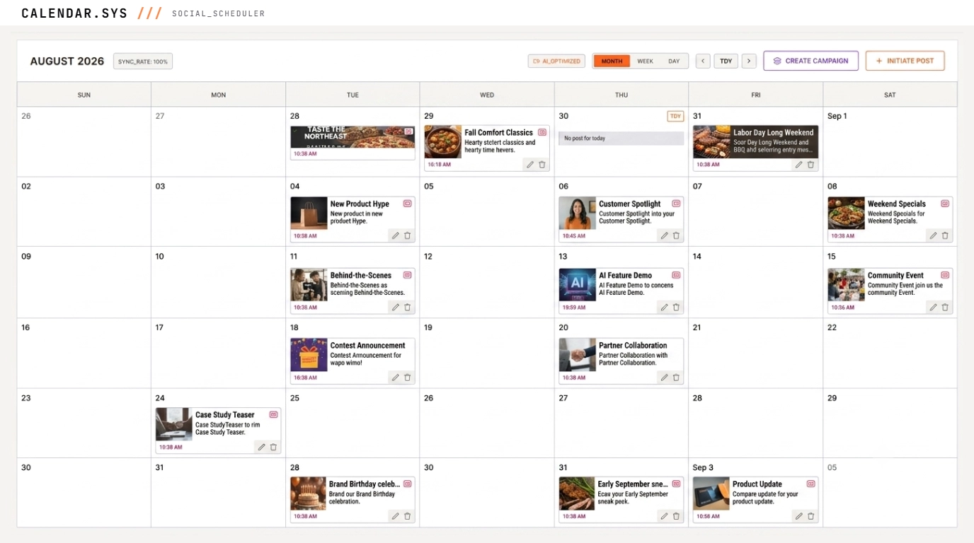 Blazo social media calendar